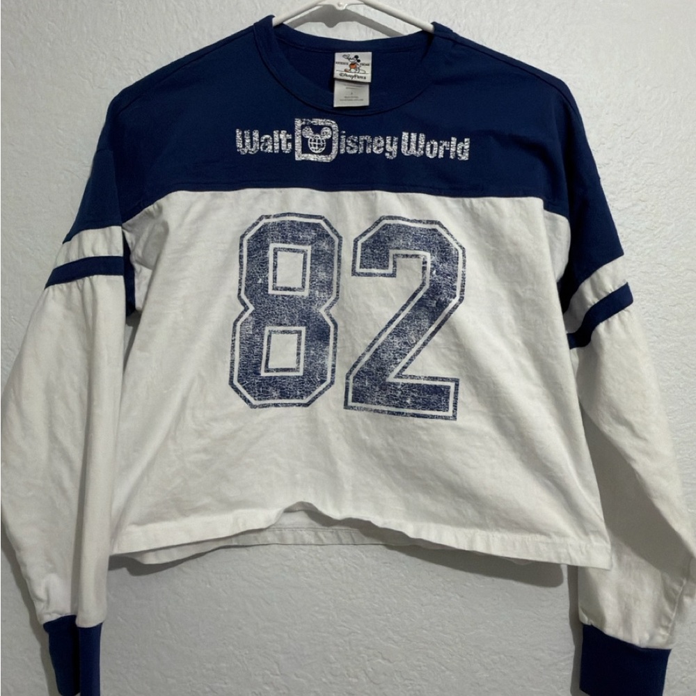 Disney World Blue and White Crop Top